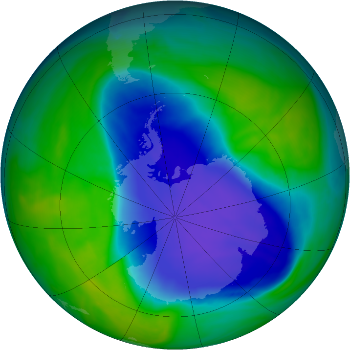 Antarctic ozone map for 14 November 2006